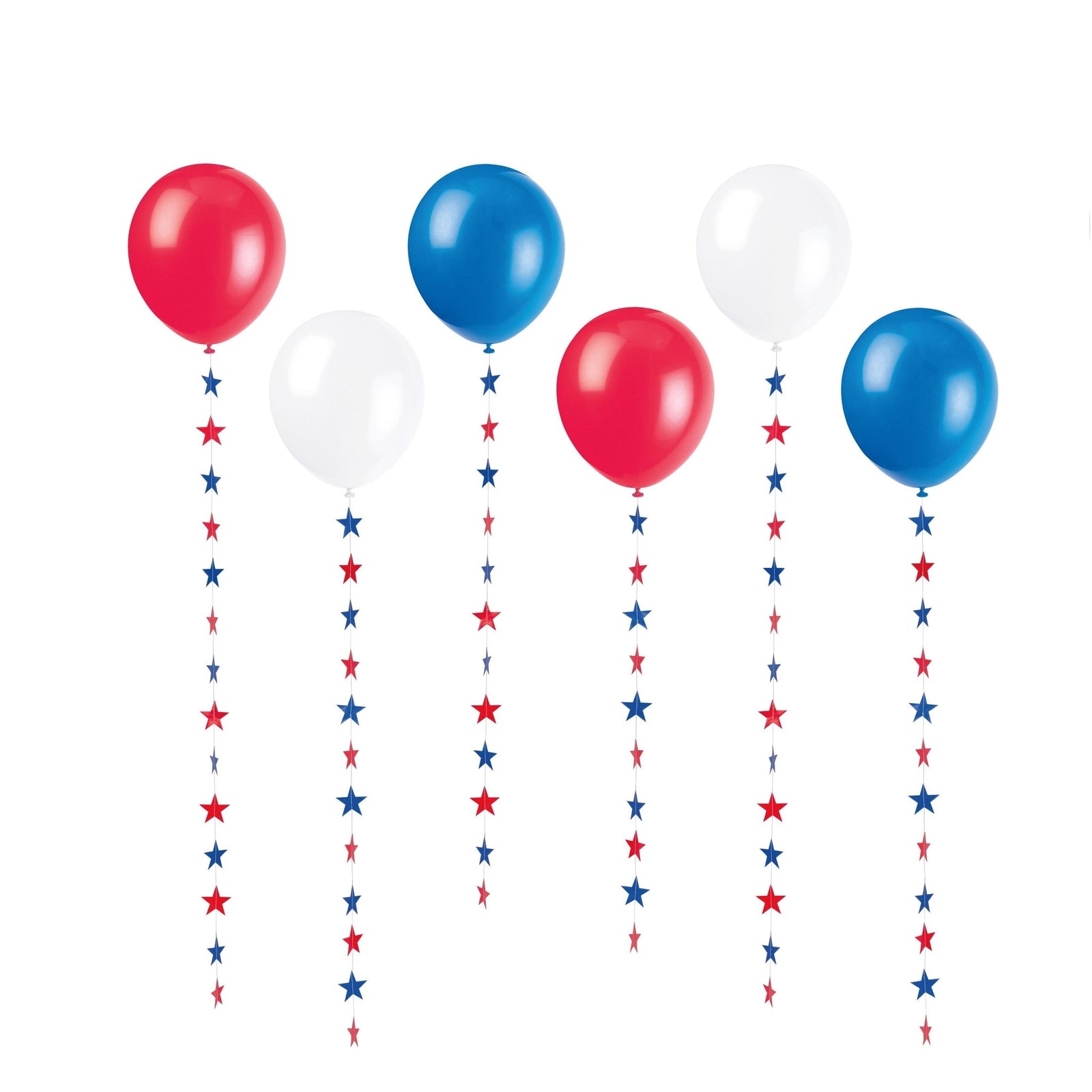 Red, White & Blue Star Latex Balloons - Stesha Party