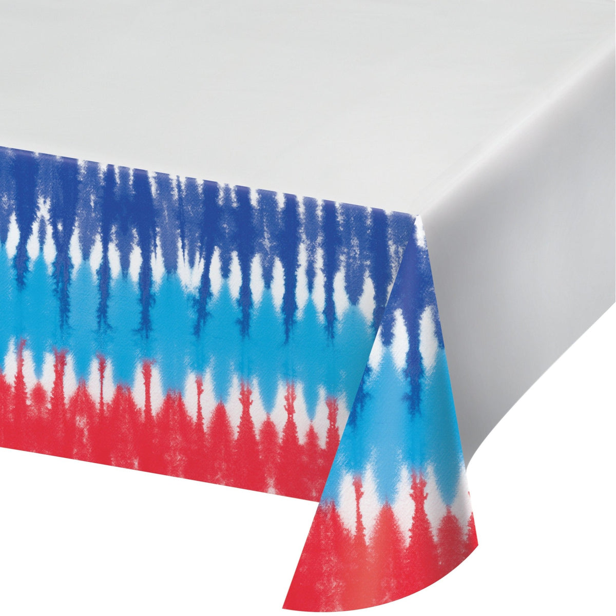 Red, White &amp; Blue Tie Dye Party Tablecloth - Stesha Party