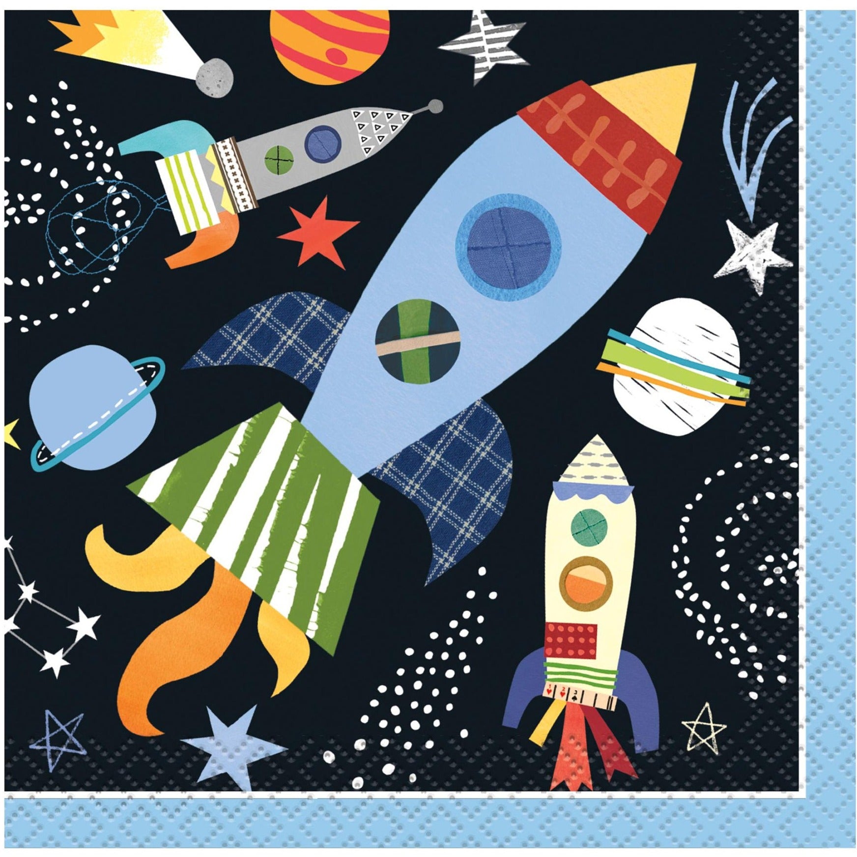 Rocket Party Beverage Napkins - Stesha Party