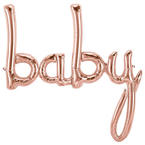 Rose Gold &quot;Baby&quot; Balloon - Stesha Party