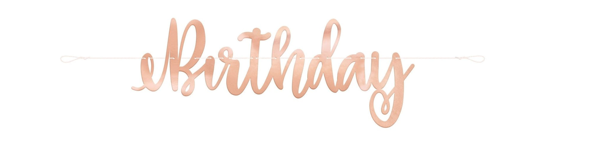 Rose Gold "Happy Birthday" Banner - Stesha Party