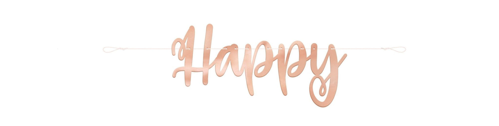 Rose Gold "Happy Birthday" Banner - Stesha Party