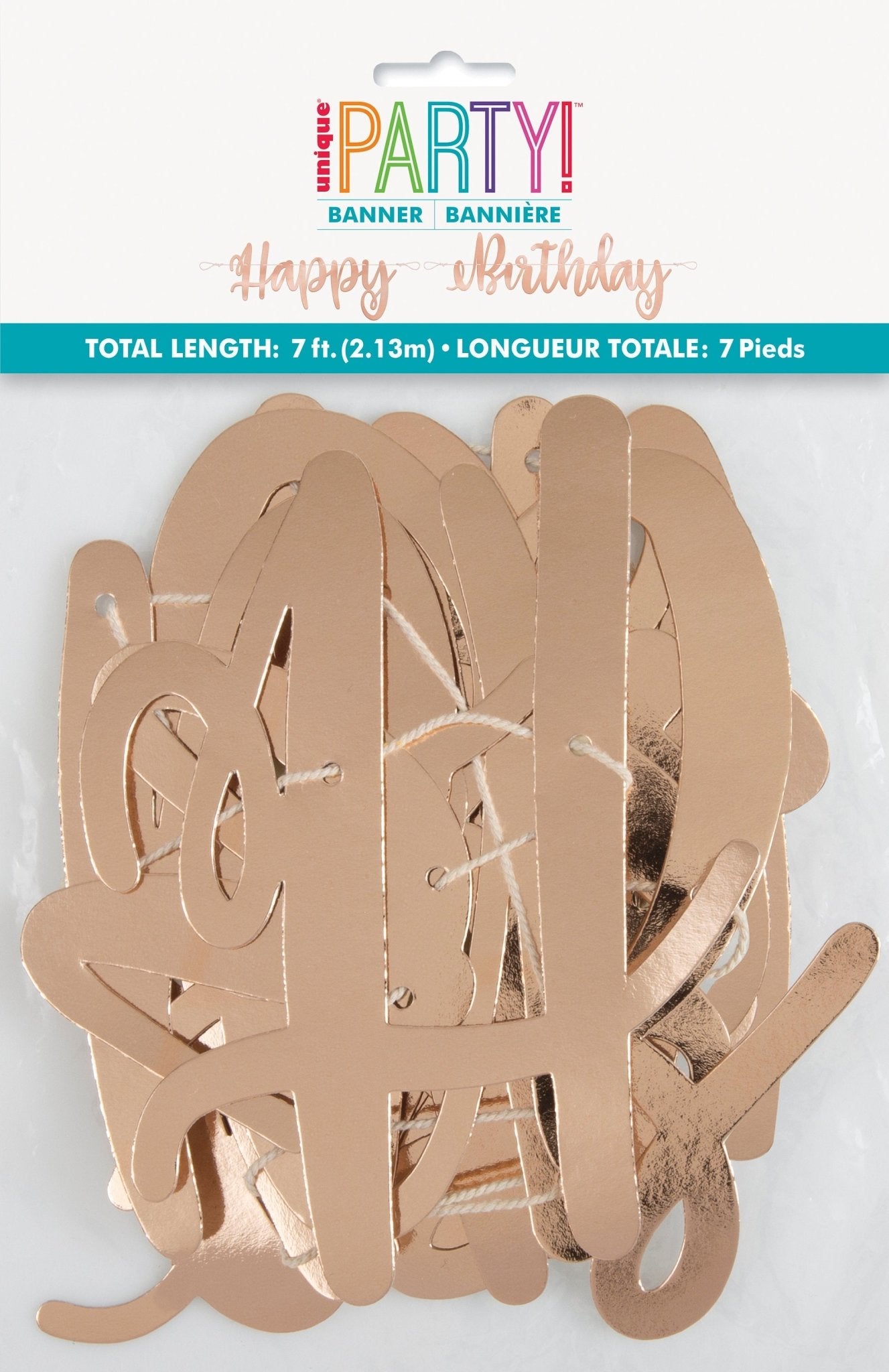 Rose Gold "Happy Birthday" Banner - Stesha Party