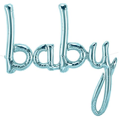 Script &quot;Baby&quot; Balloon in Blue - Stesha Party