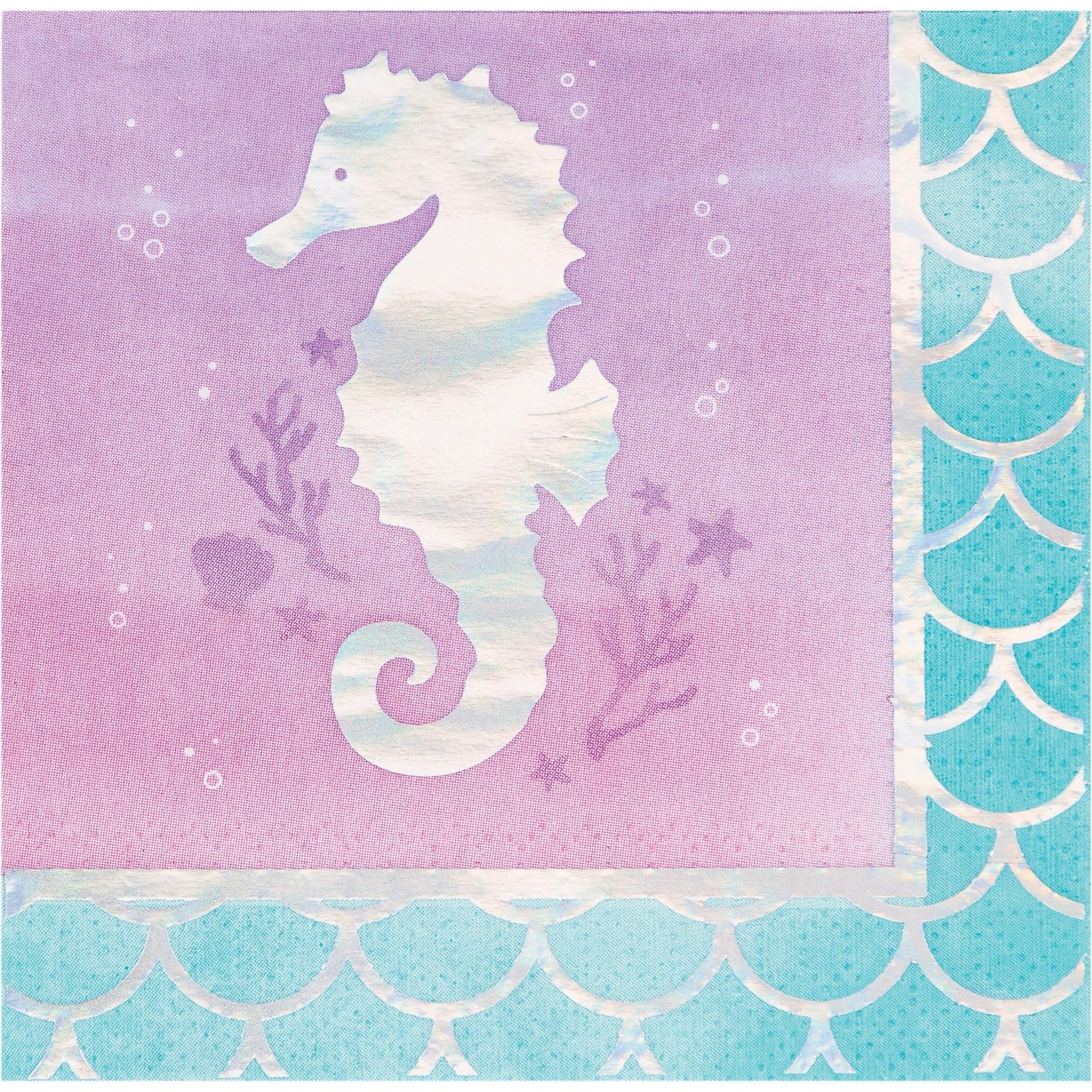 Seahorse Mermaid Party Napkins - Stesha Party