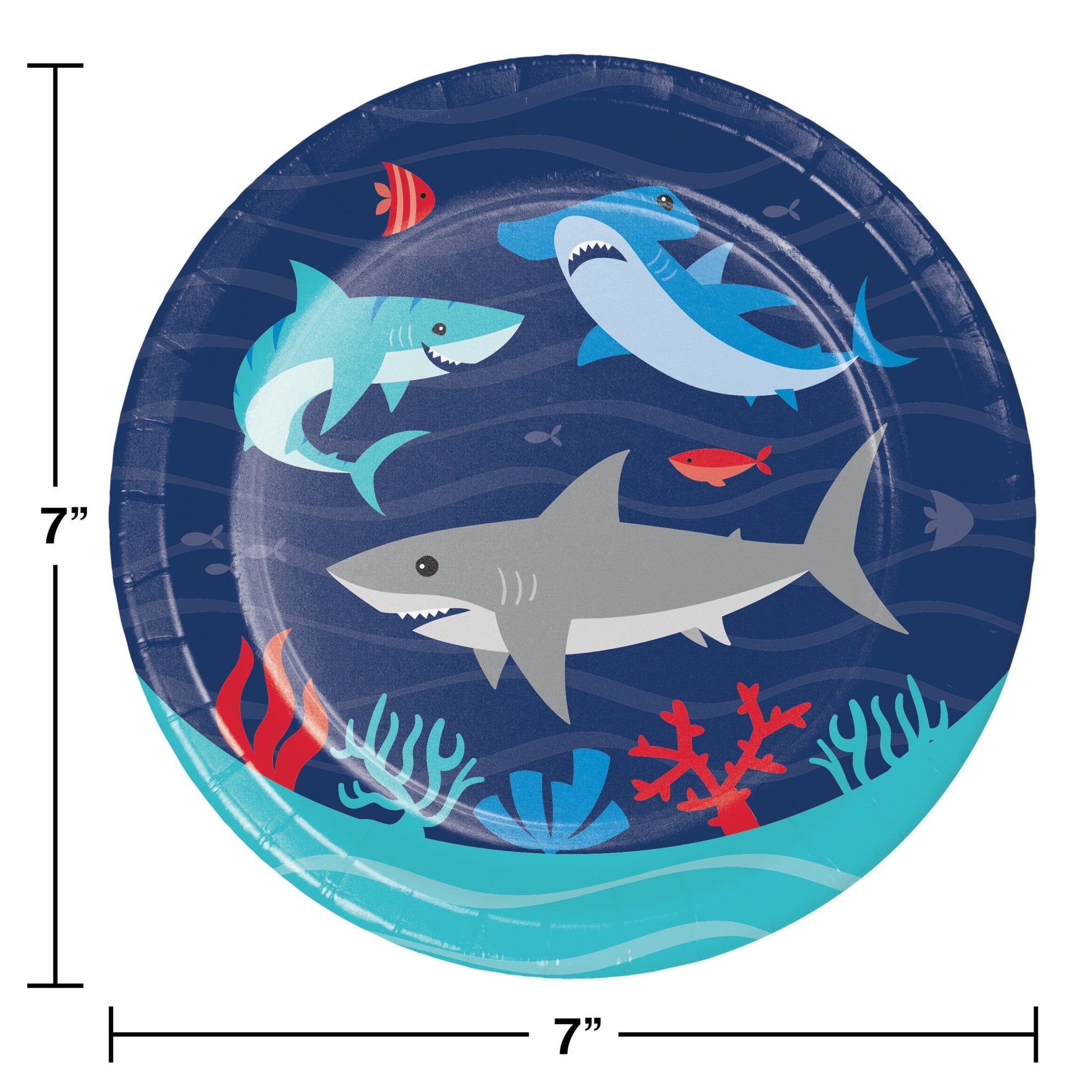 Shark Party Dessert Plates - Stesha Party