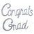 Silver "Congrats Grad" Script Balloon Banner - Stesha Party