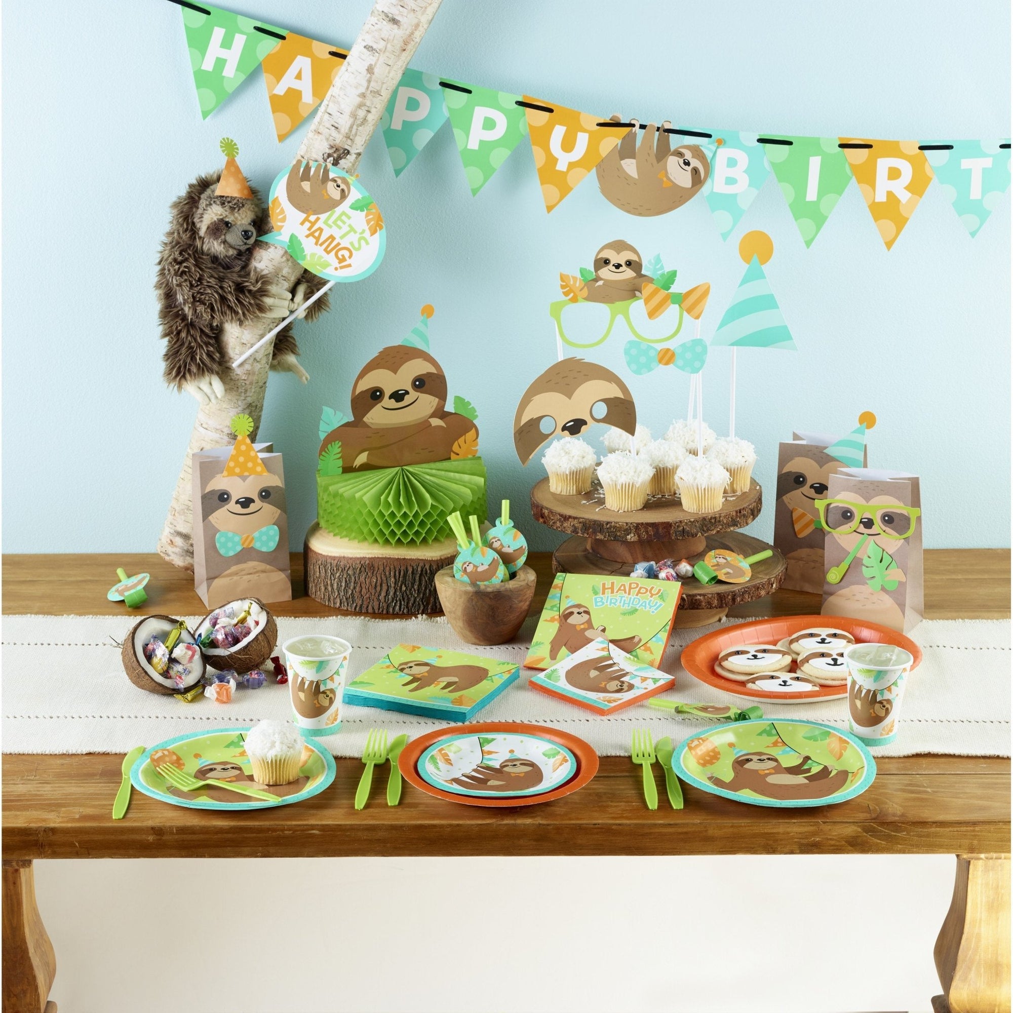 Sloth "Happy Birthday" Balloon - Stesha Party