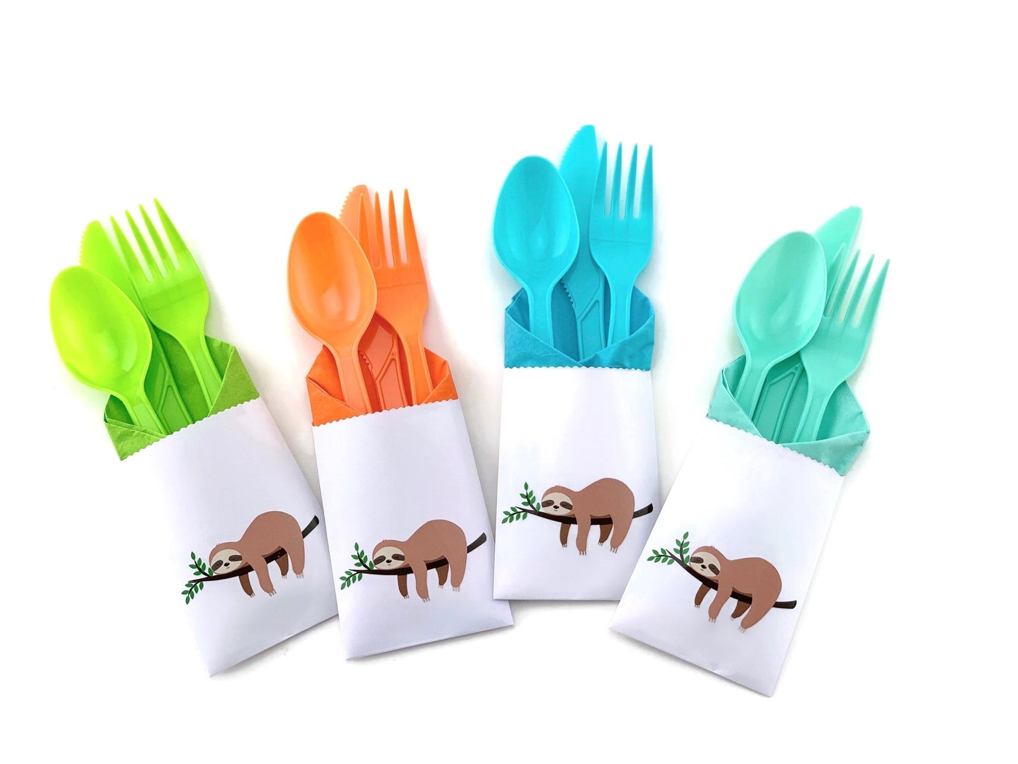 Sloth Party Cutlery Bag Set - Stesha Party