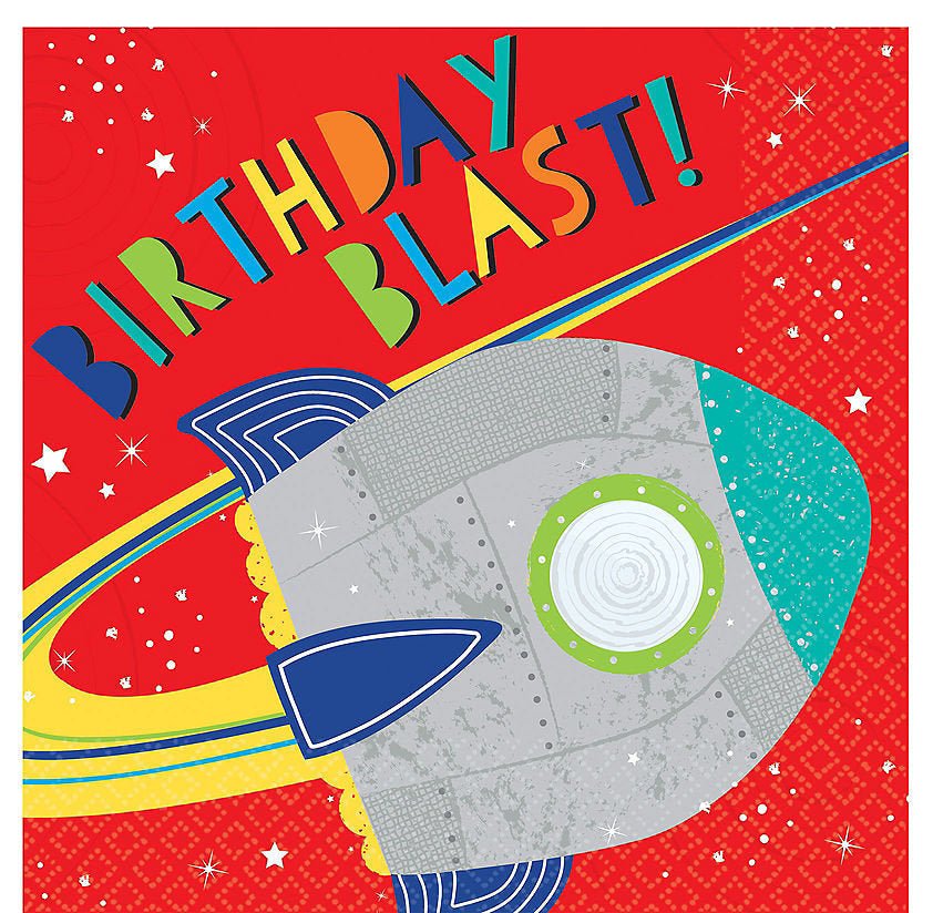 Space &quot;Birthday Blast&quot; Napkins - Stesha Party