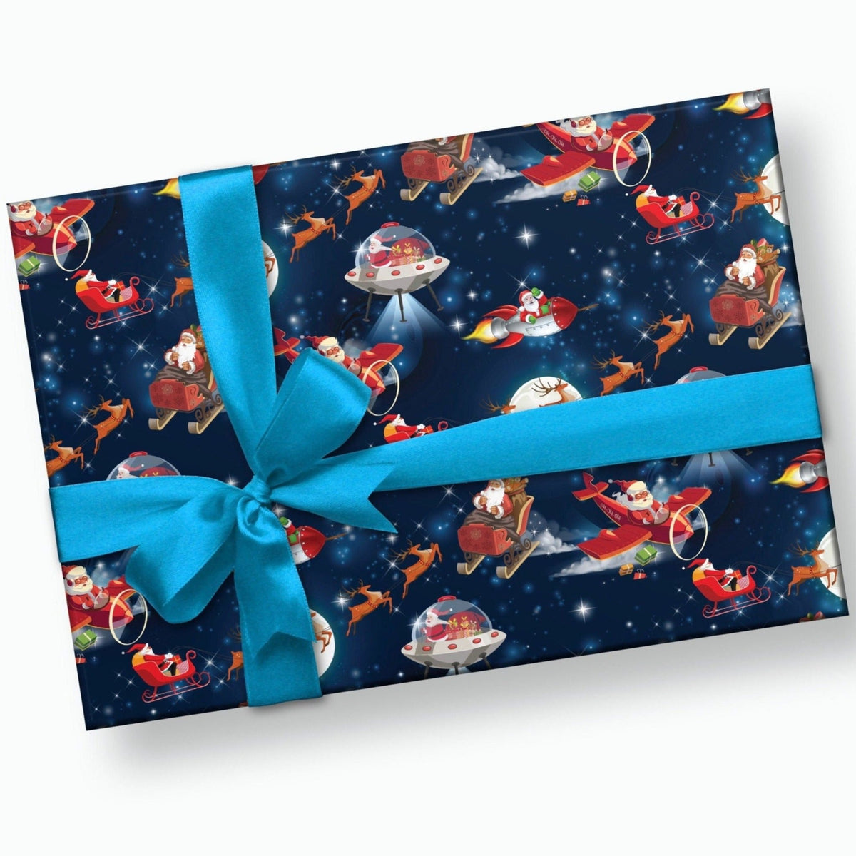 Space Santa Gift Wrap - Stesha Party