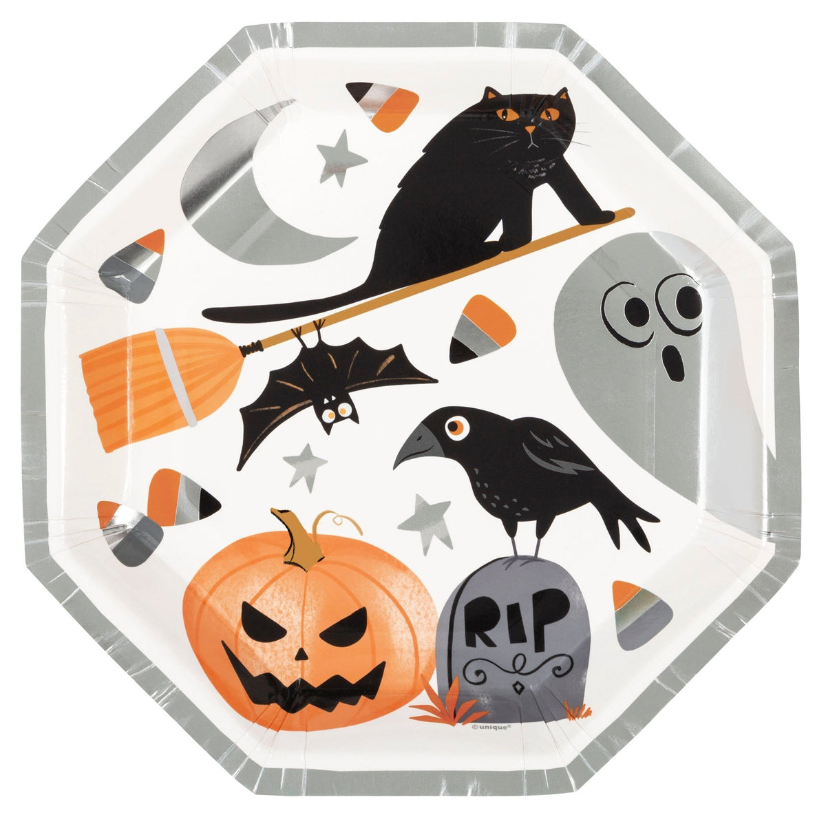 Sppoky Ghost Halloween Dinner Plates 8ct - Stesha Party