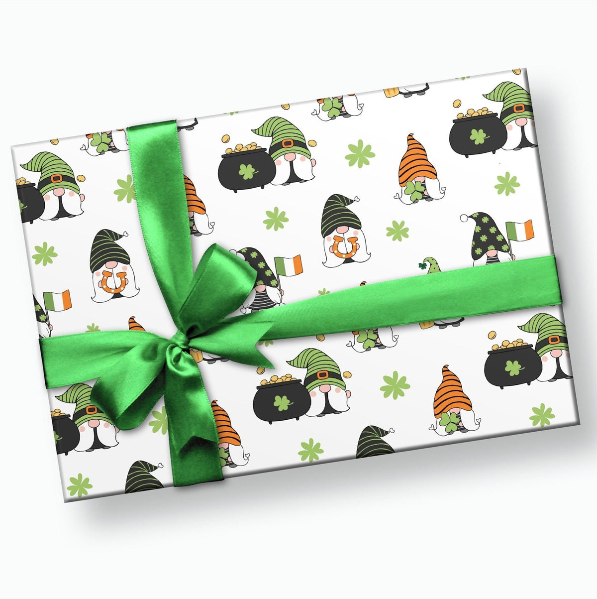 St. Patrick&#39;s Day Gnome Gift Wrap Paper - Stesha Party