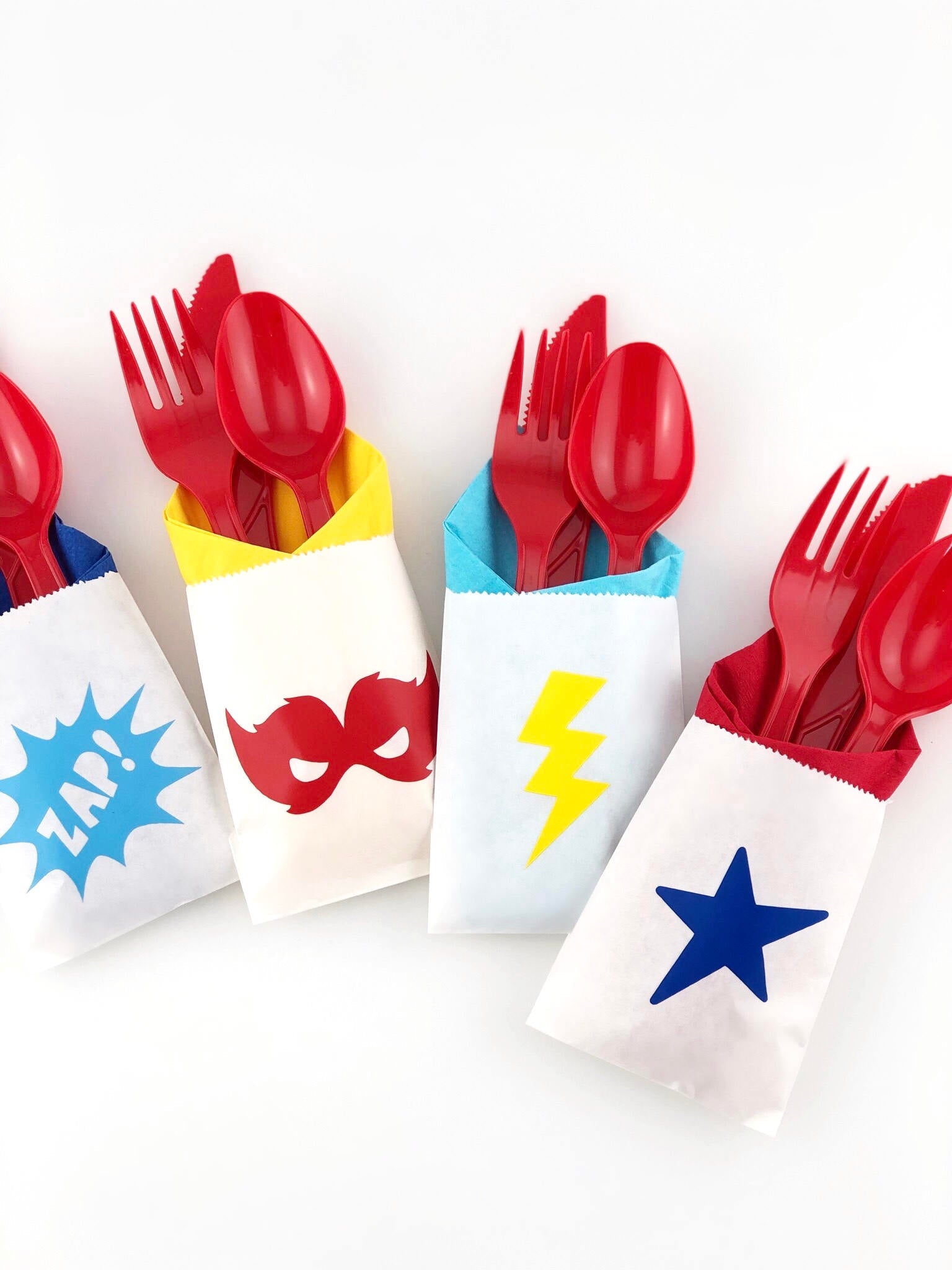 Superhero Cutlery Bag Sets - Stesha Party