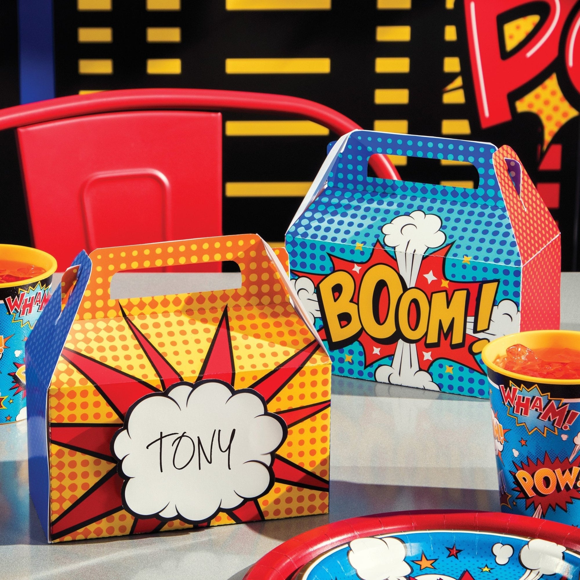 Superhero Favor Boxes - Stesha Party