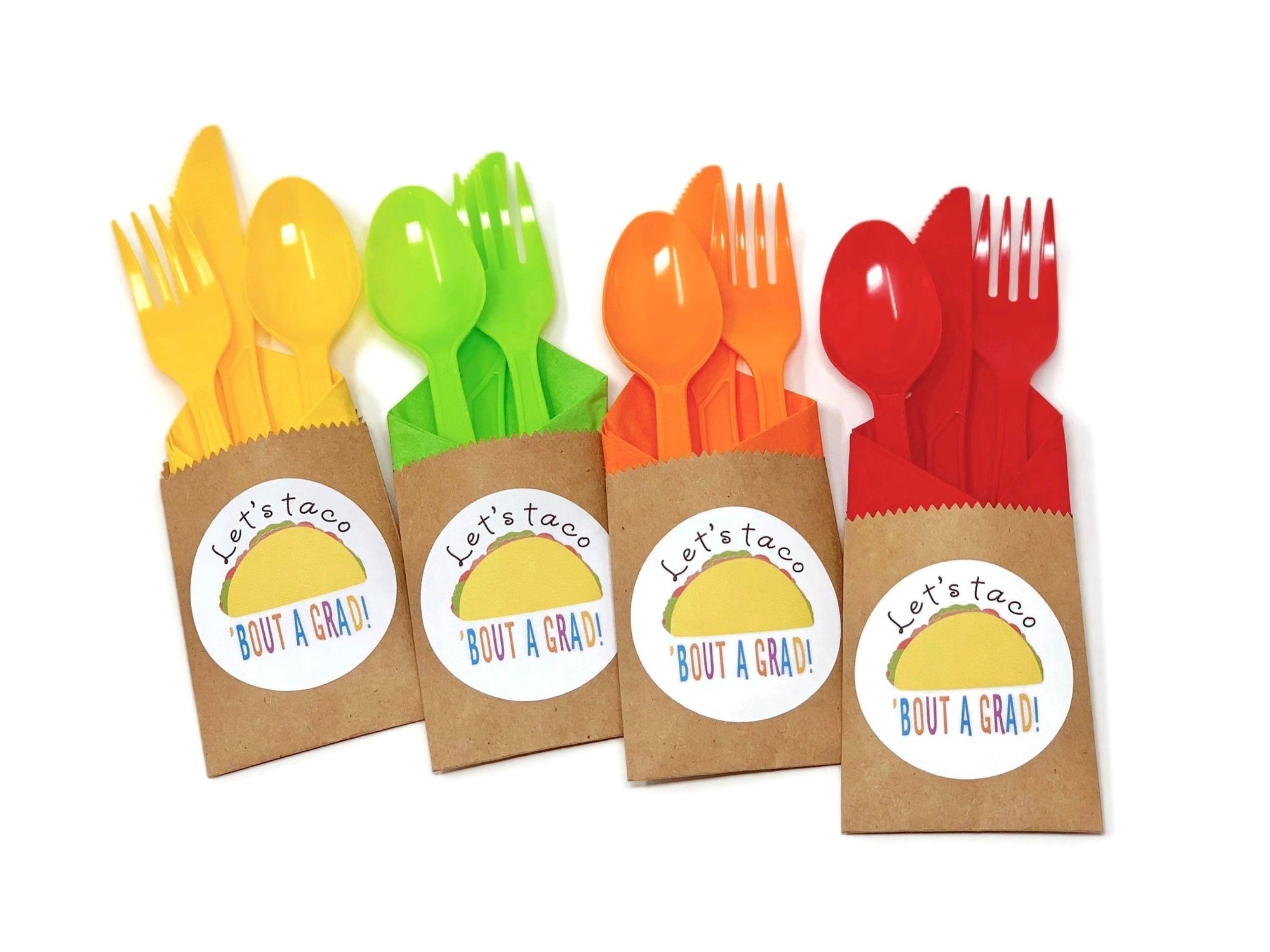 Taco Graduation Party Cutlery Bag Sets - Stesha Party