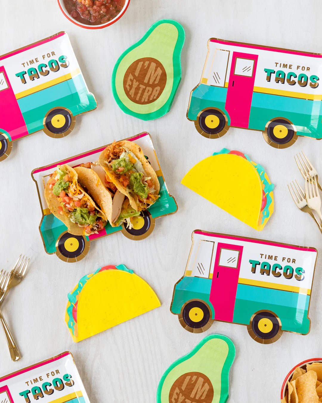 Taco Shaped Party Napkins 24ct - Stesha Party