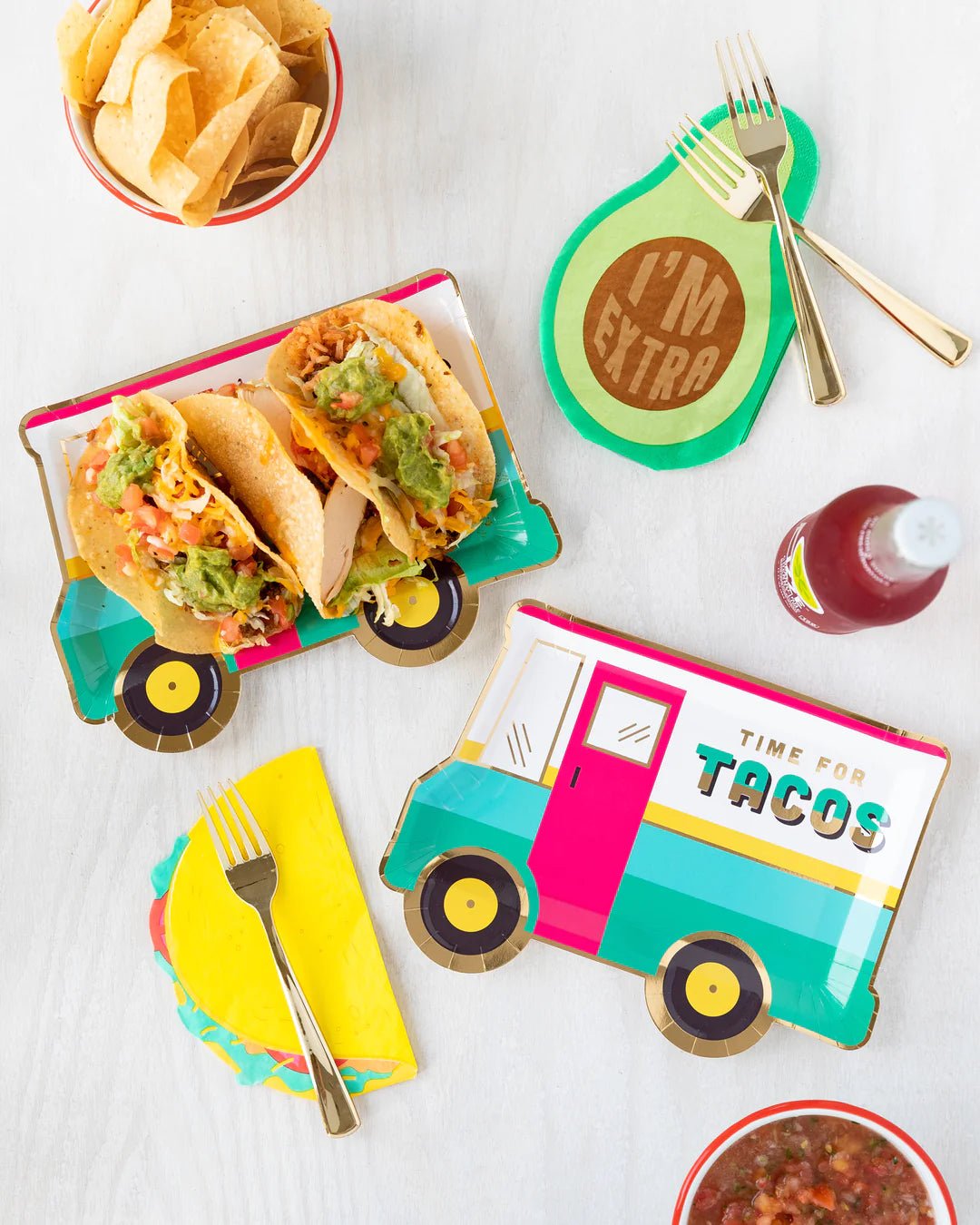 Taco Shaped Party Napkins 24ct - Stesha Party