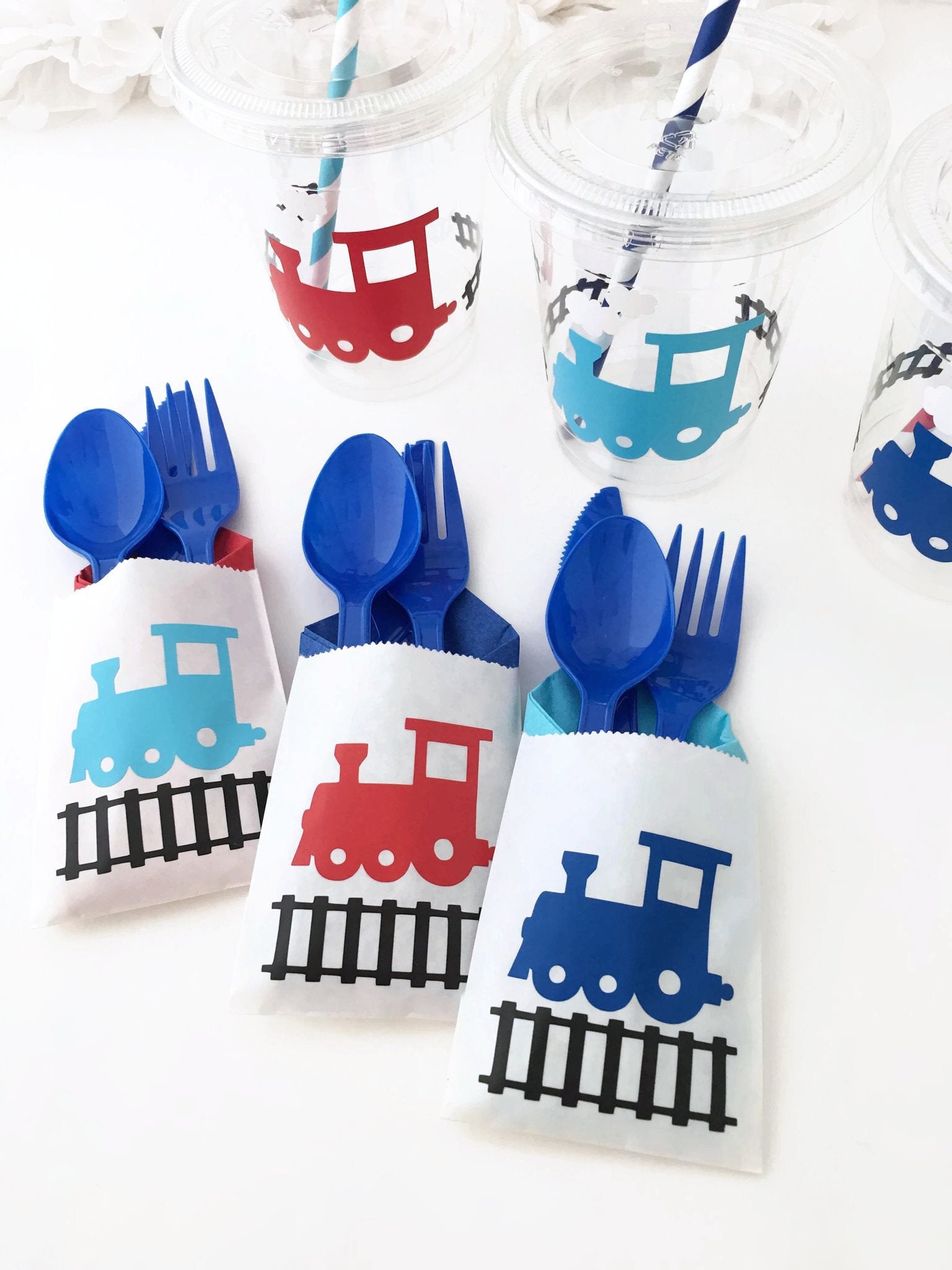 Train Cutlery Bag Sets - Stesha Party