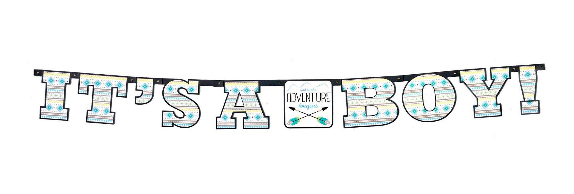 Tribal "It's a Boy" Baby Banner - Stesha Party