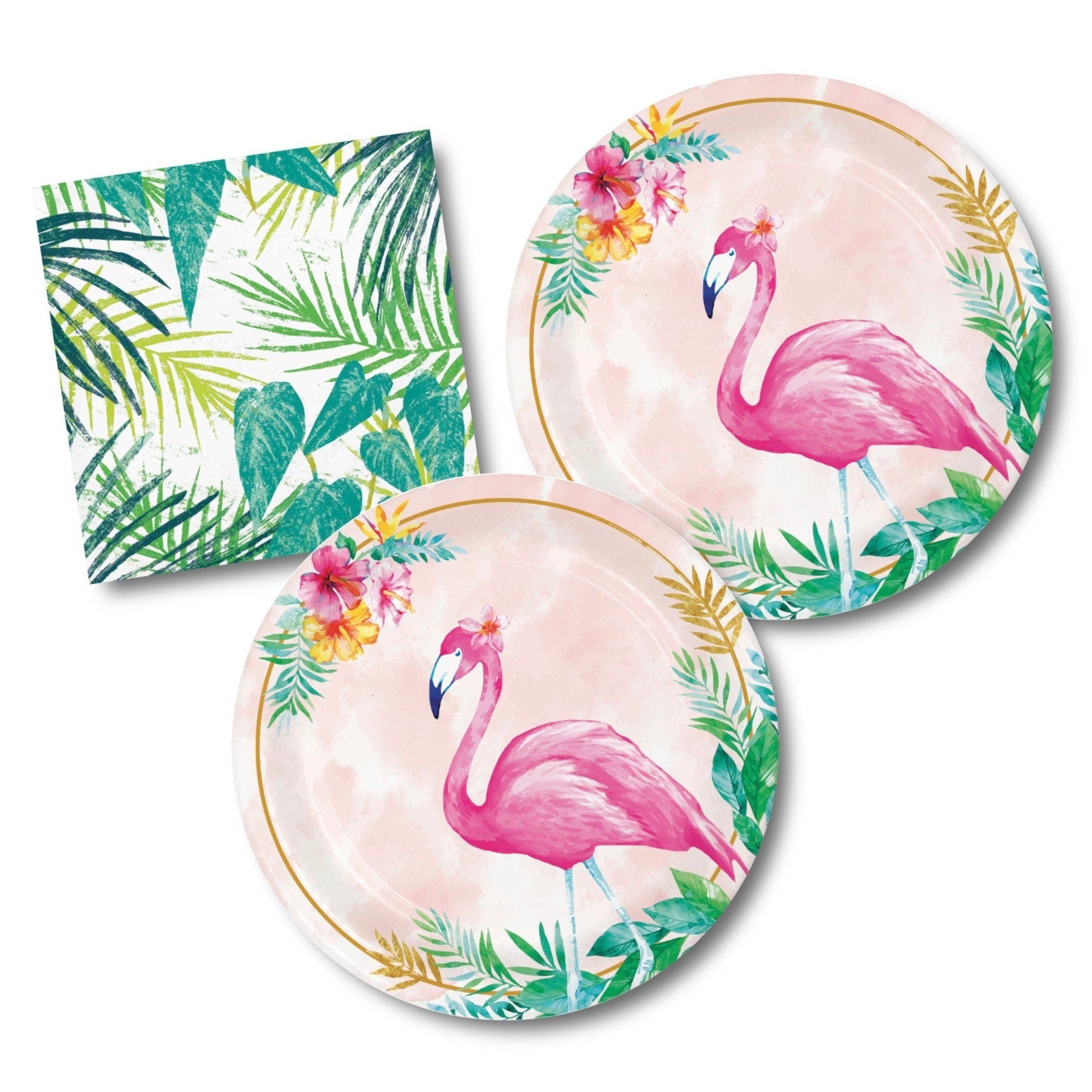 Tropical Flamingo Plates & Napkins - Stesha Party