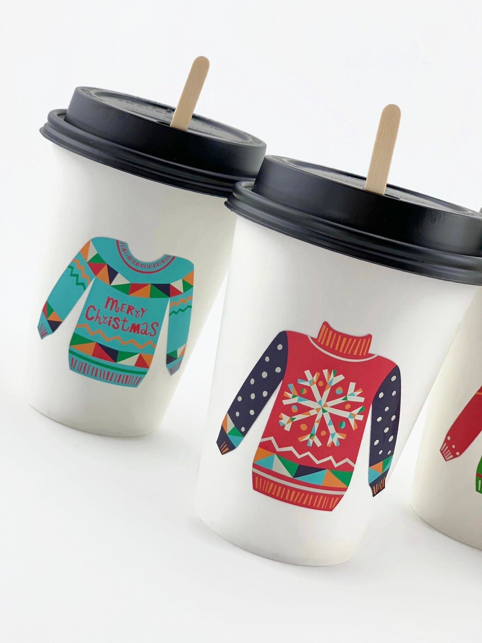 Ugly Sweater Party Lidded Cups - Stesha Party