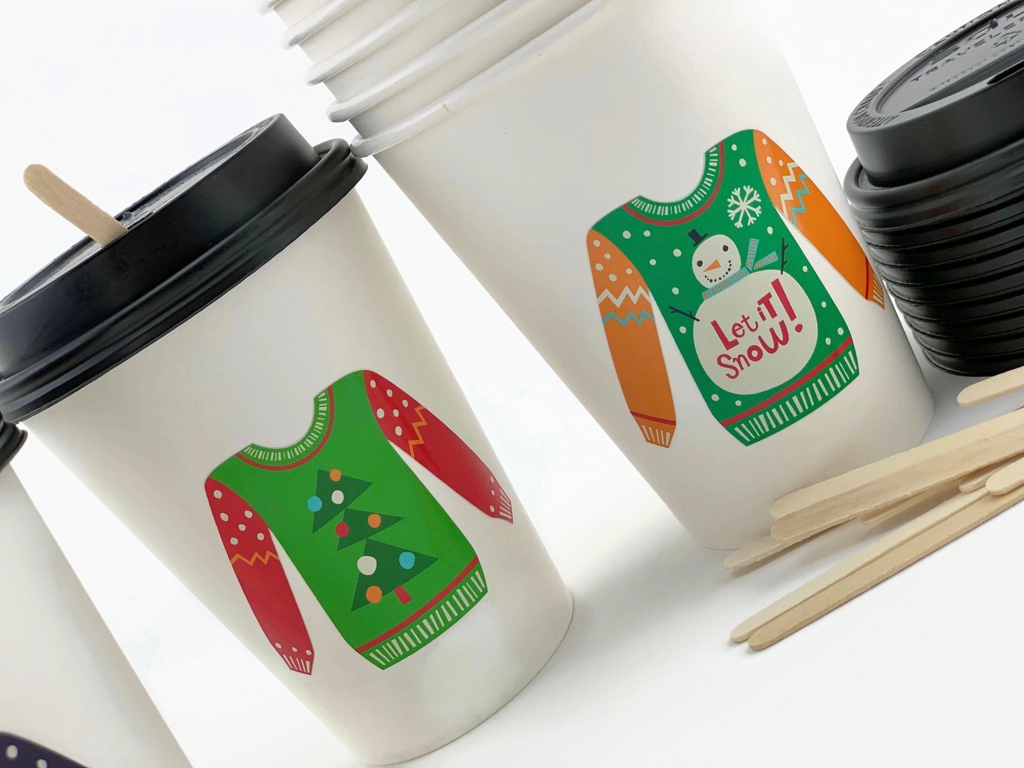 Ugly Sweater Party Lidded Cups - Stesha Party