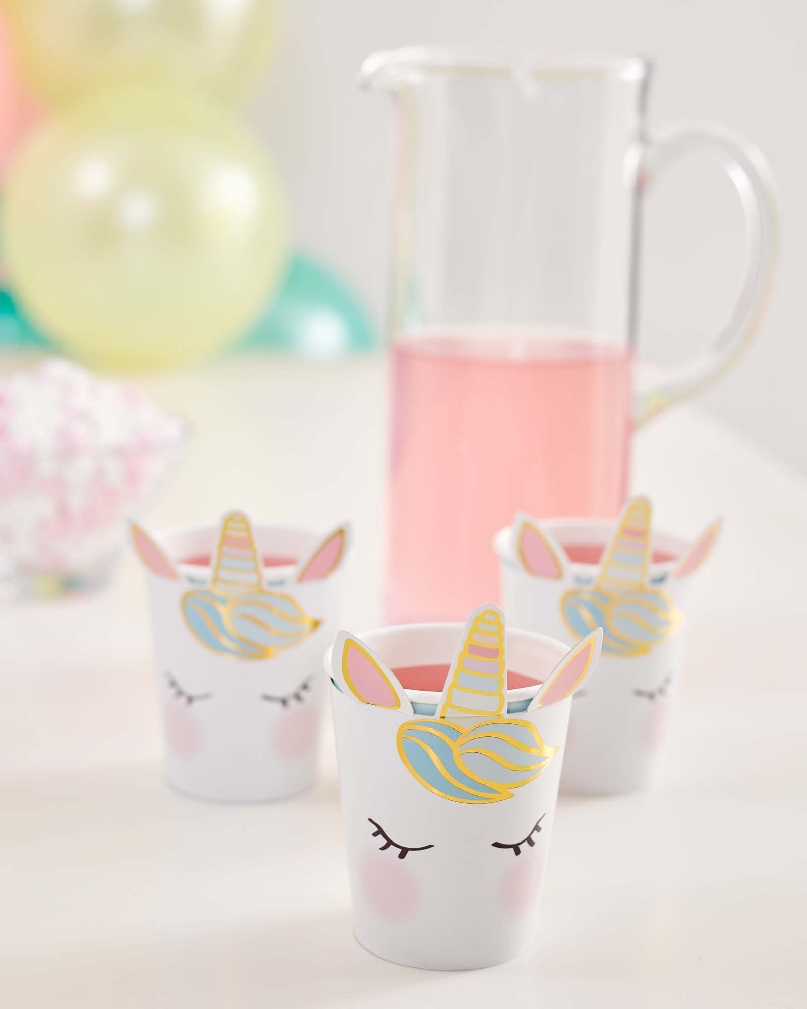 Unicorn Face Party Cups - Stesha Party