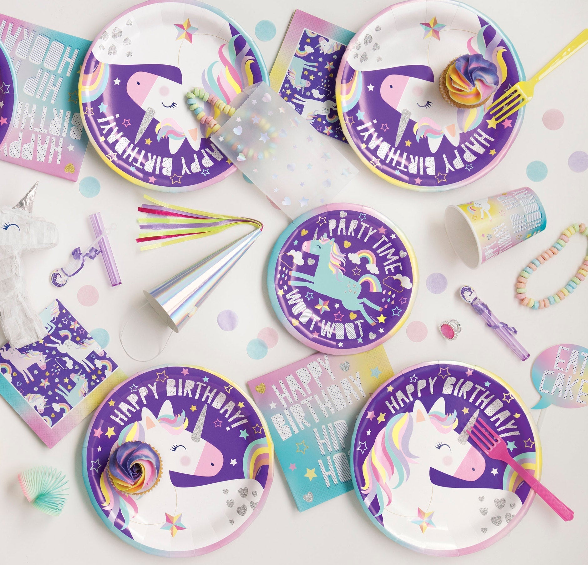 Unicorn "Party Time" Cake Plates - Stesha Party