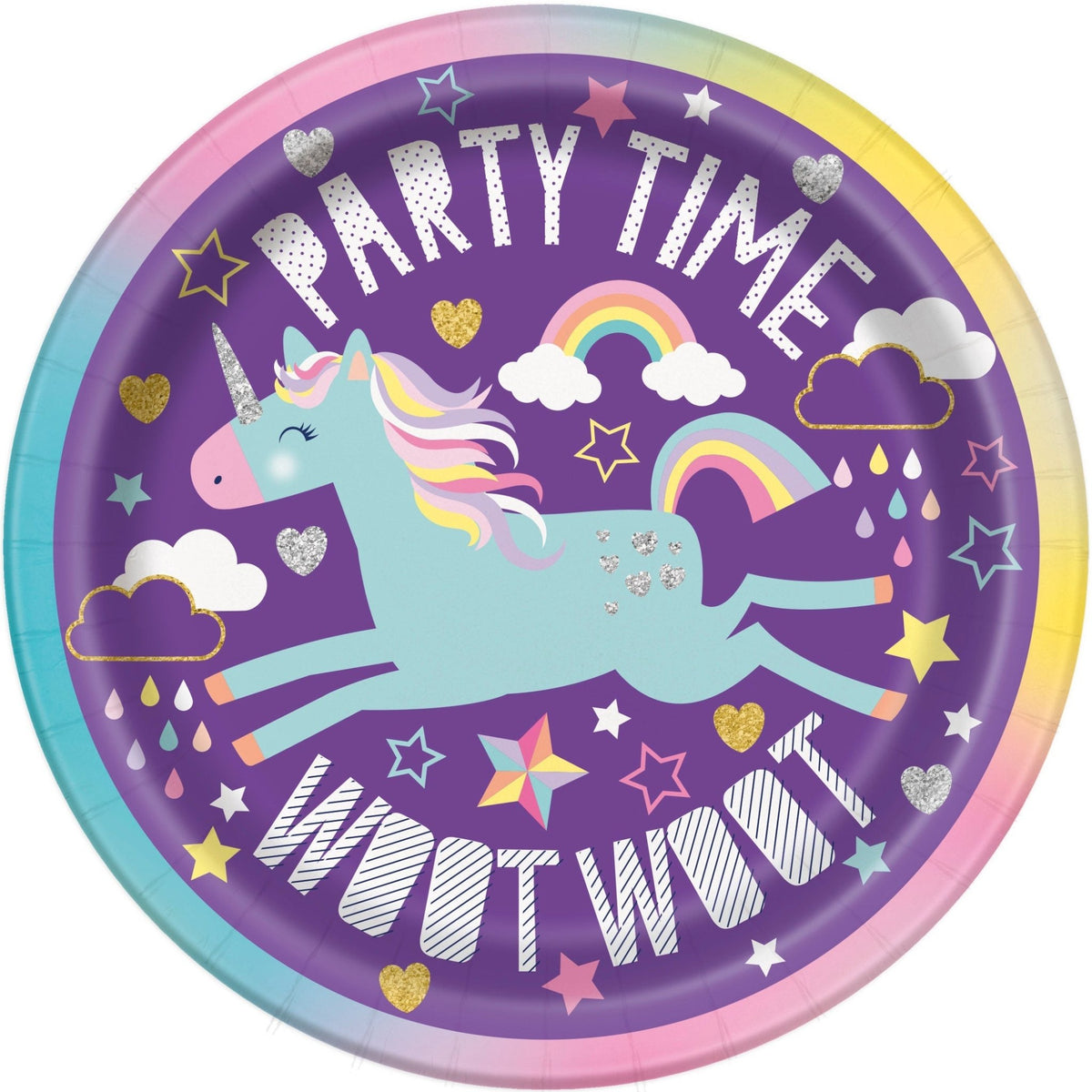 Unicorn &quot;Party Time&quot; Cake Plates - Stesha Party