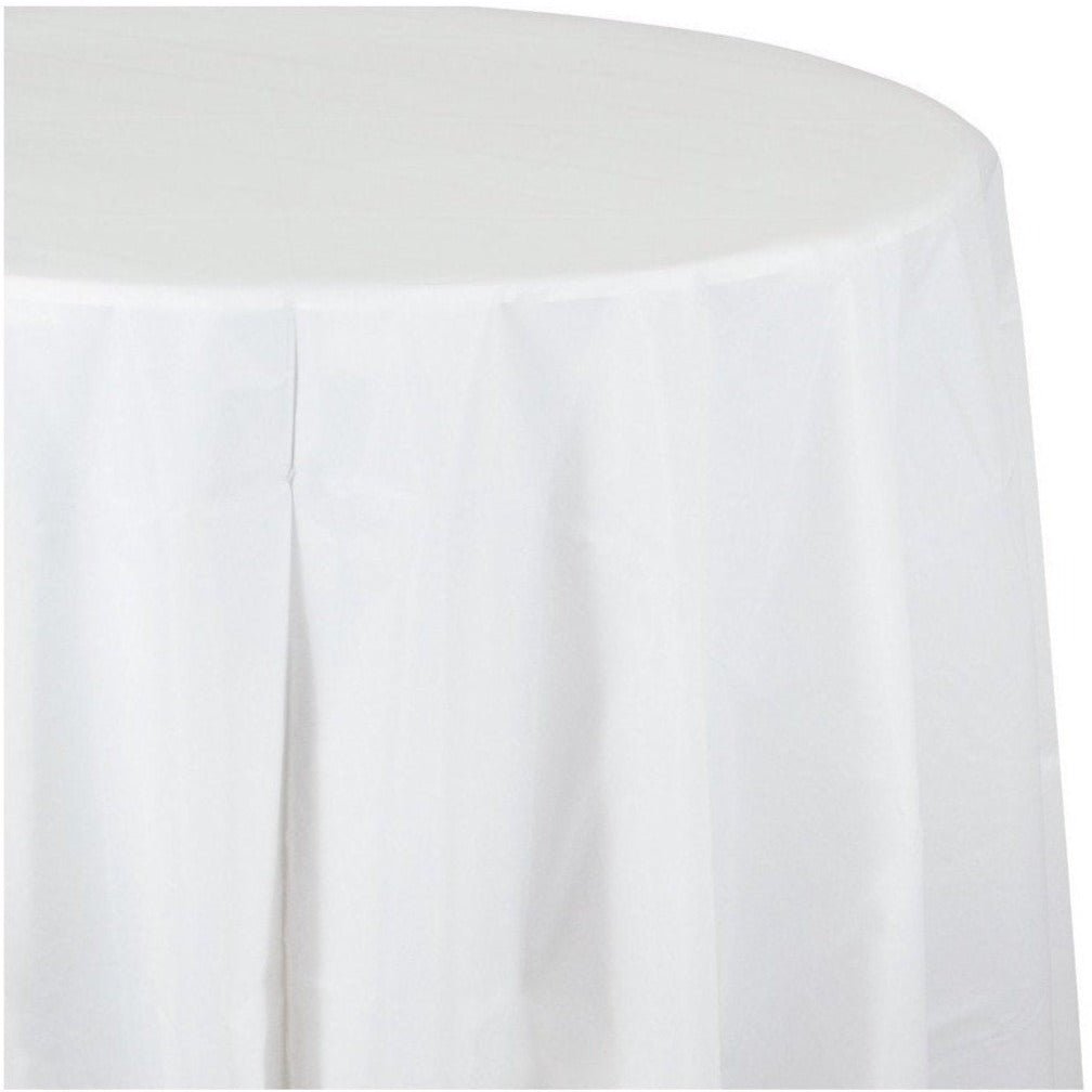 White Round Table Cover - Stesha Party