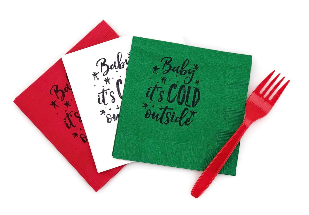 Winter Party &quot;Baby It&#39;s Cold Outside&quot; Napkins - Stesha Party