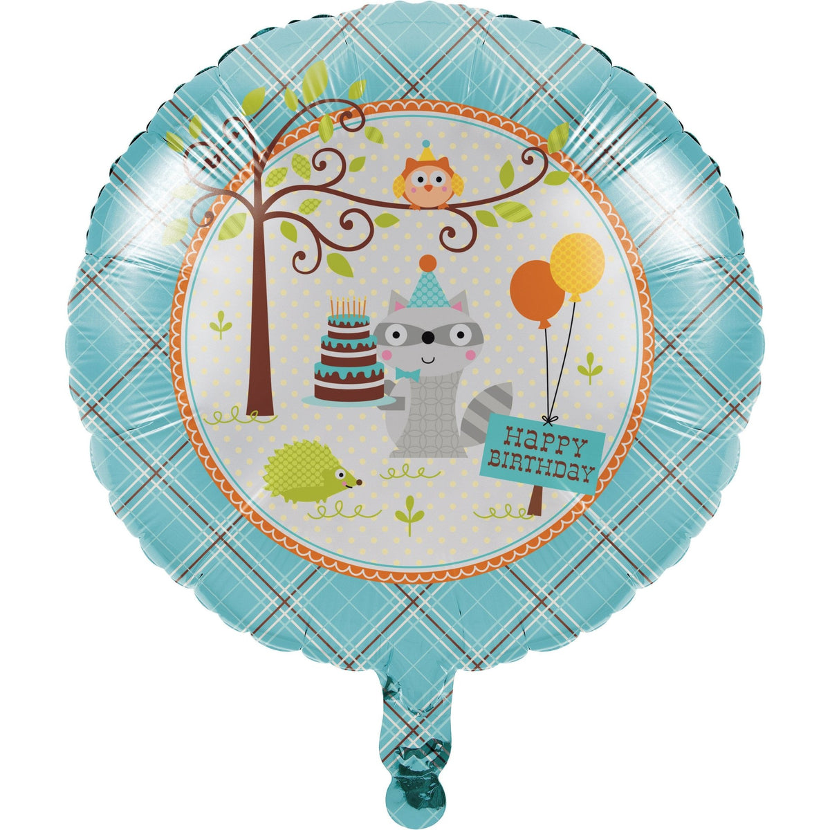 Woodland Blue &quot;Happy Birthday&quot; Balloon - Stesha Party