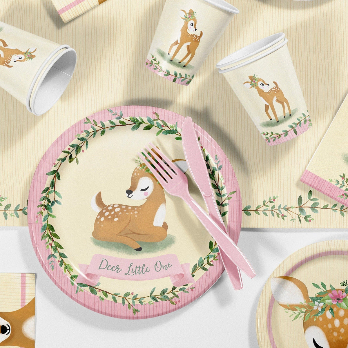 Woodland Deer Party Plates 9&quot; - Stesha Party