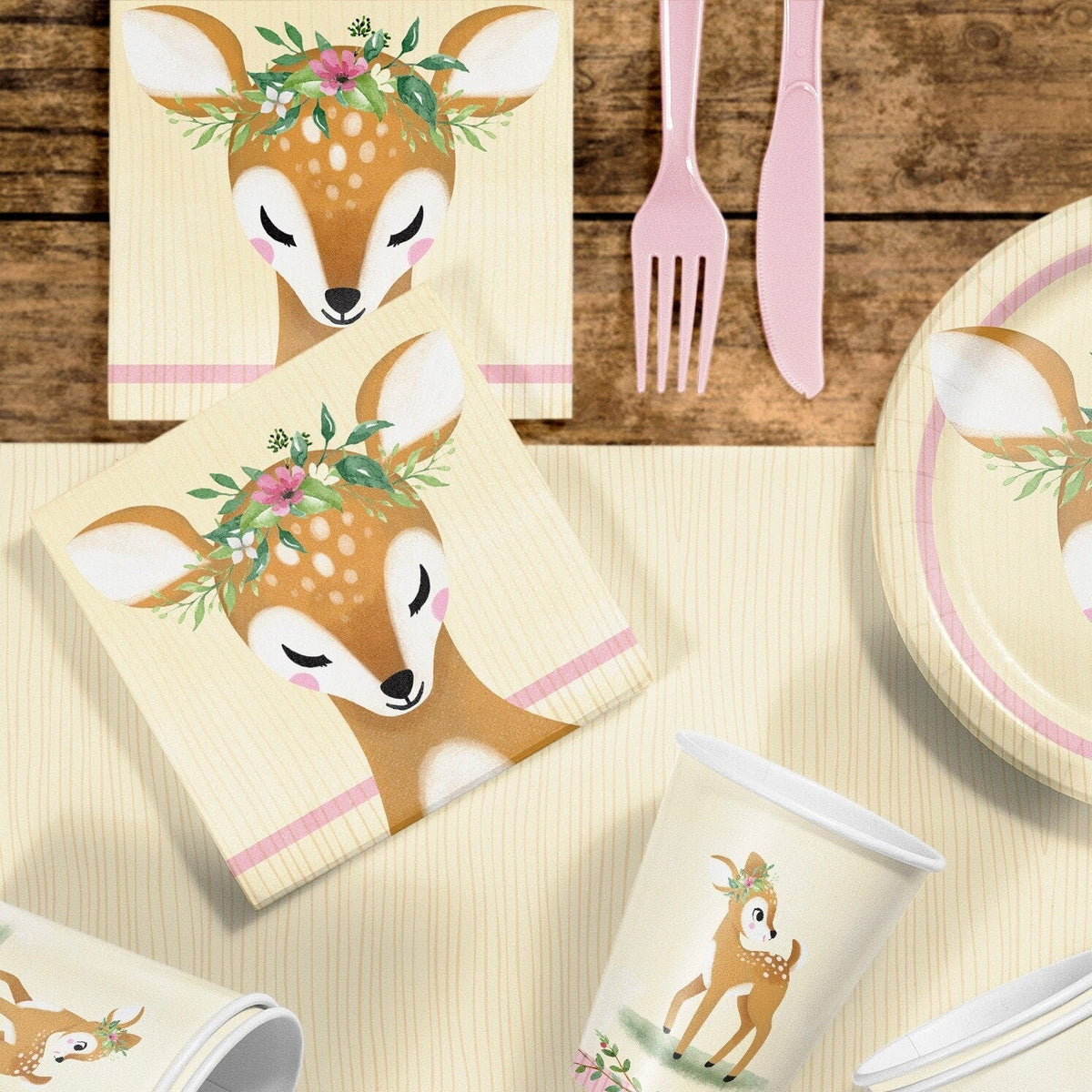 Woodland Fawn Party Napkins - Stesha Party