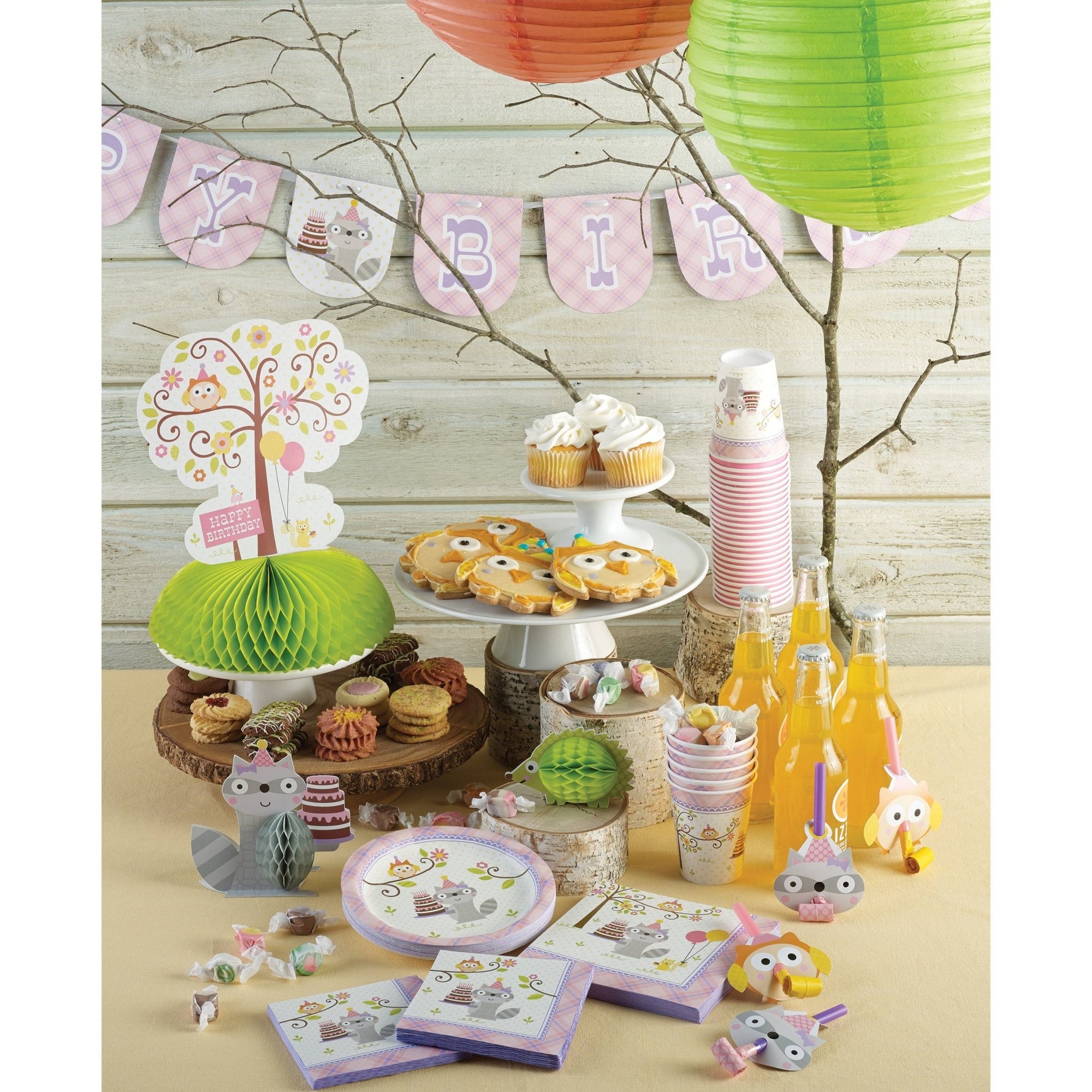 Woodland Party Girl's High Chair Kit - Stesha Party