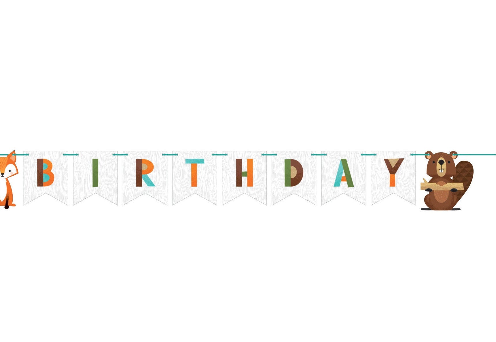 Woodland Party "Happy Birthday" Banner - Stesha Party