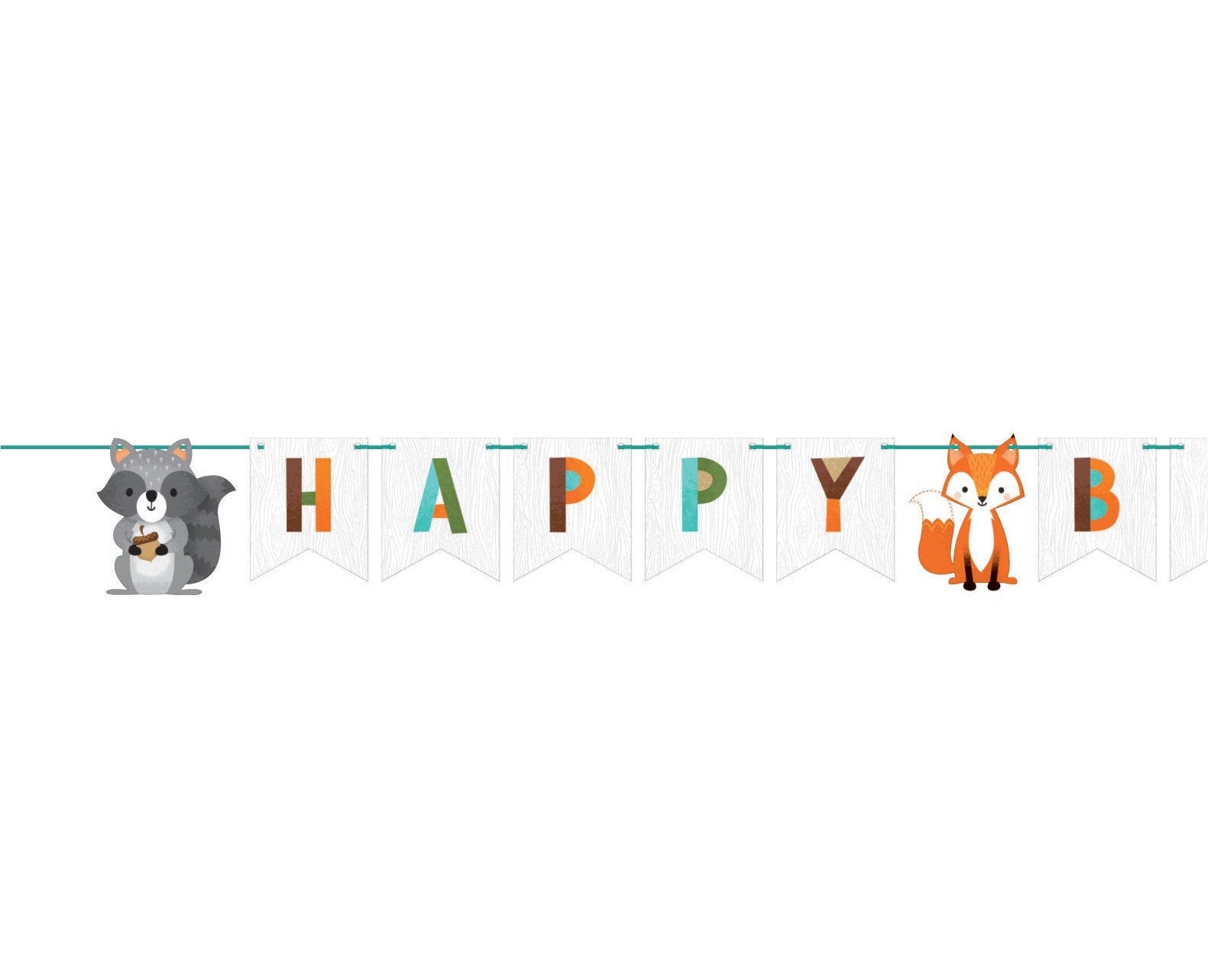 Woodland Party "Happy Birthday" Banner - Stesha Party