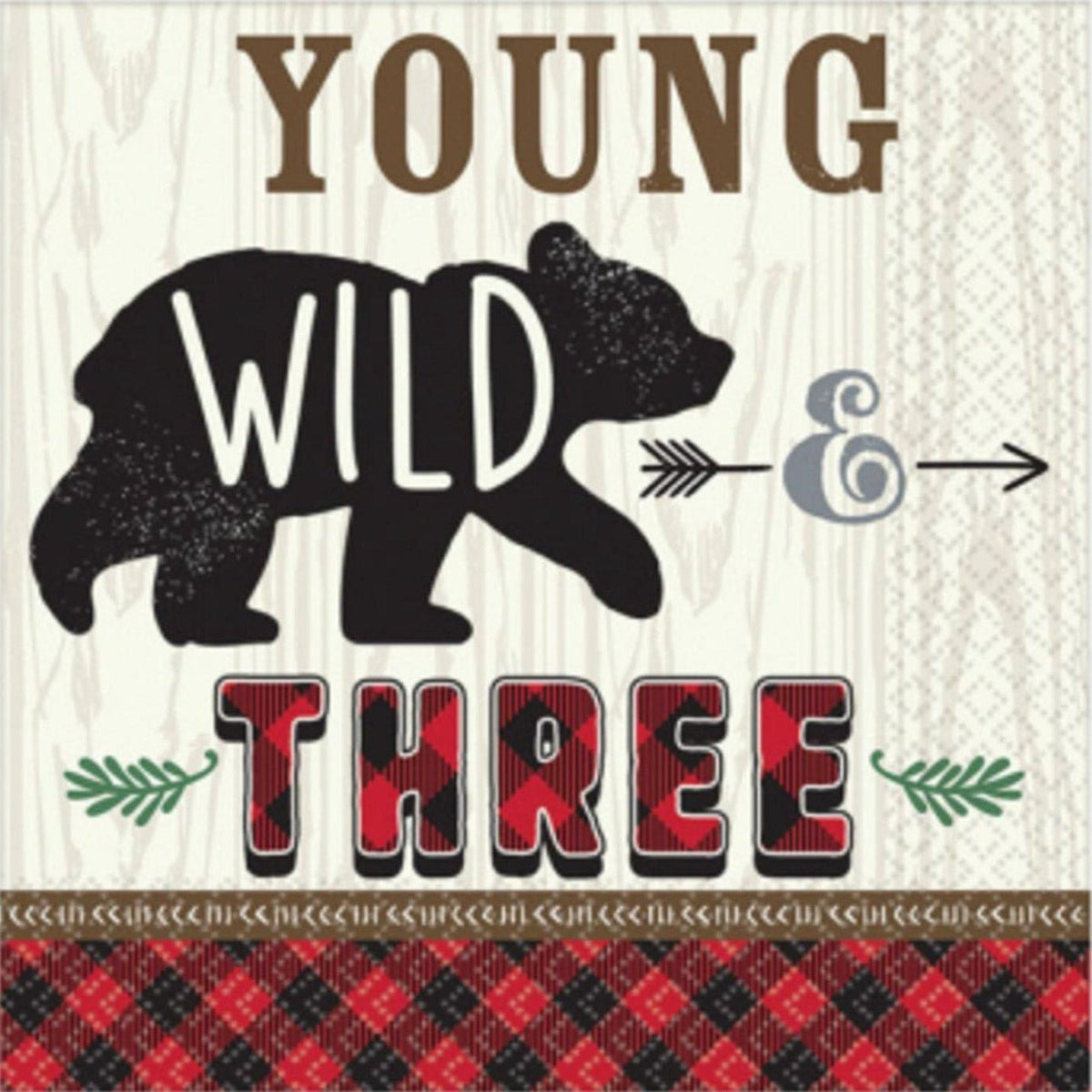 &quot;Young Wild &amp; Three&quot; Napkins - Stesha Party